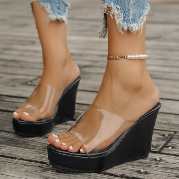 Open Toe Wedge Sandals.                10060076519 - Picture 4 of 7
